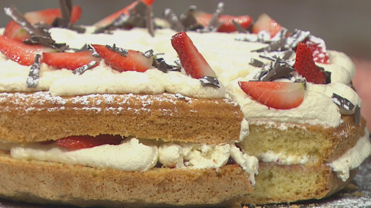 Strawberries and Cream Chiffon Sponge