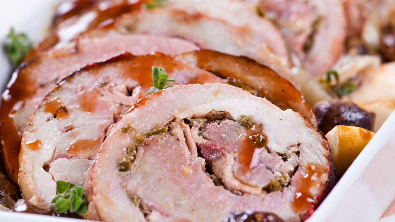 Apple & thyme stuffed pork