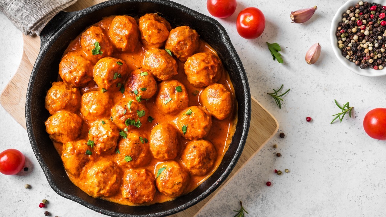 Slow Cooked Harissa Lamb Meatballs