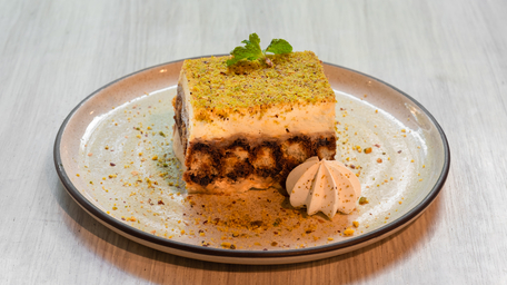 Orange and pistachio ‘tiramisu’