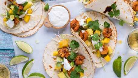 Gluten Free Prawn Tacos with Mango Salsa