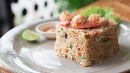 Honey & Soy Prawns with Fragrant Fried Rice