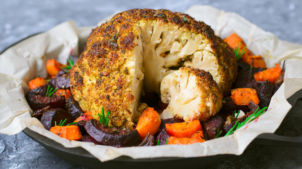 Whole Roast Harissa Cauliflower