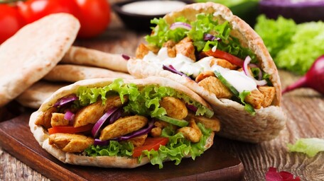 Lemon Chicken Pittas with Rainbow Umami Salsa