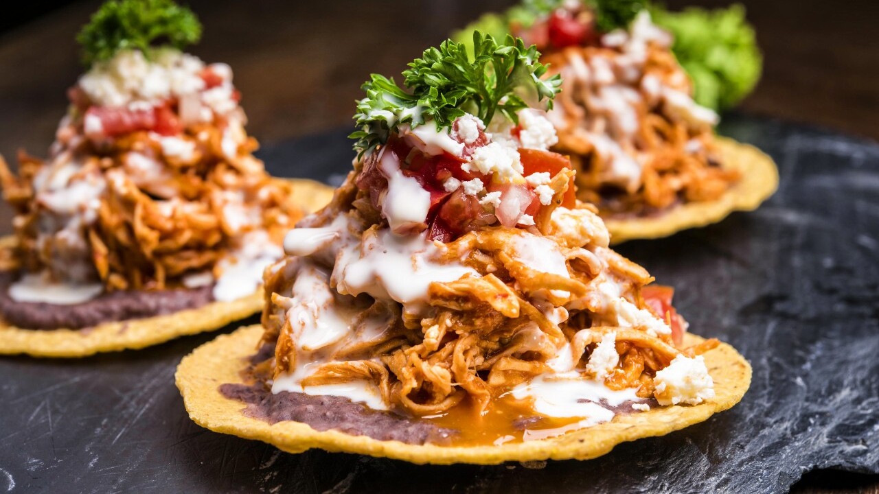 Harissa Lime Chicken Tostadas