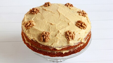 Coffee & Walnut Cake with Coffee Buttercream Frosting