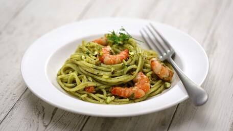 Prawn Linguine with Pesto