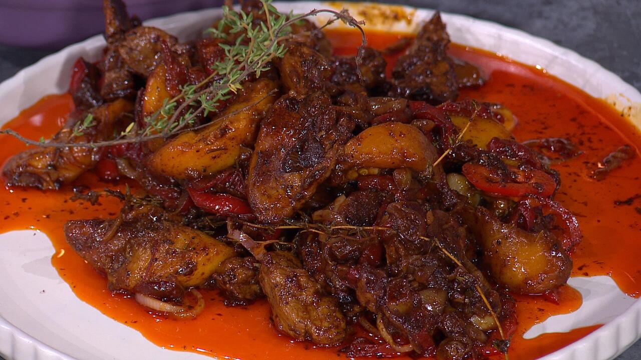 Pork & Peach Pil Pil with Garlic & Chilli