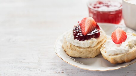 Scones with Macerated Strawberries