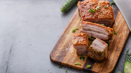 Fresh Kimchi Salad with Crispy Pork Belly