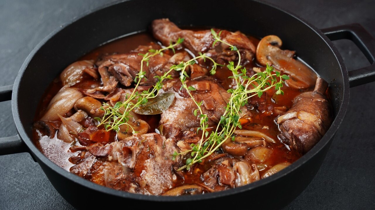 French Coq au Vin (Chicken in Red Wine Sauce)