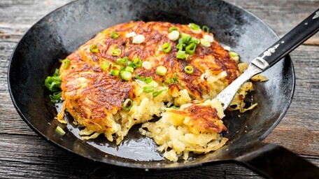 Bubble & Squeak with Hoisin Pork Belly, Spring Onion & Kimchi