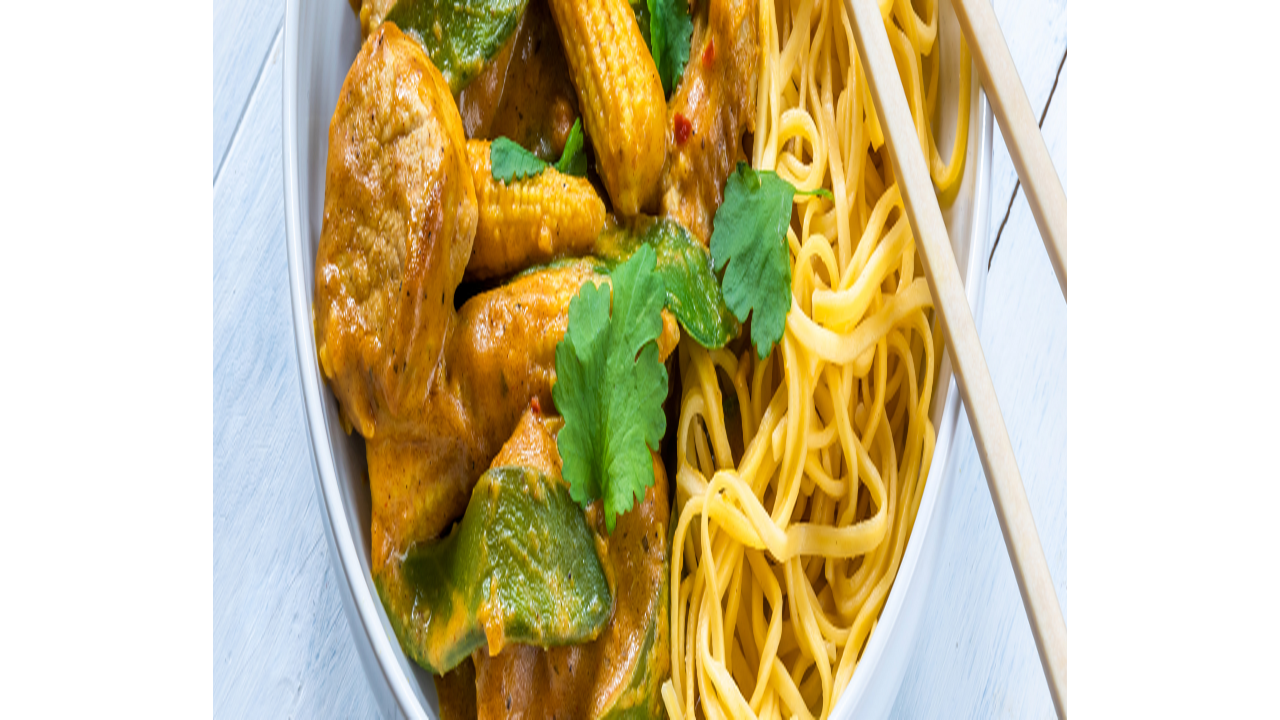 Quick Crispy Beef with Satay Noodles