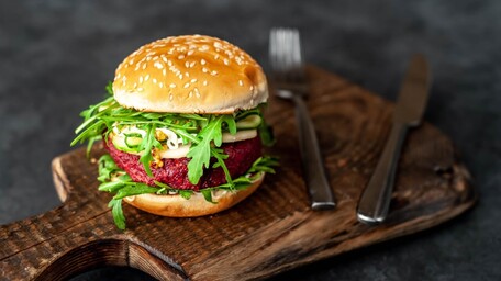 Beetroot Burgers with Spicy Wedges
