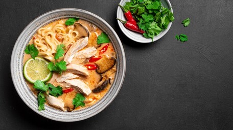 Thai Coconut Chicken Soup with Vermicelli Noodles