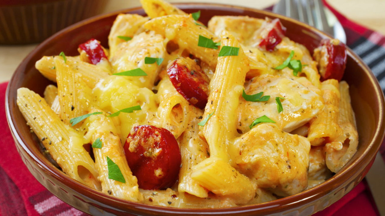 One-pan pasta chicken and chorizo pasta