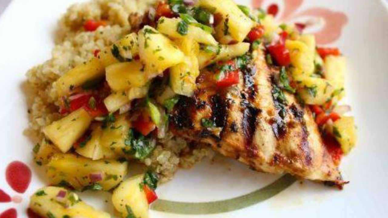 Pineapple Salsa with Grilled Chicken