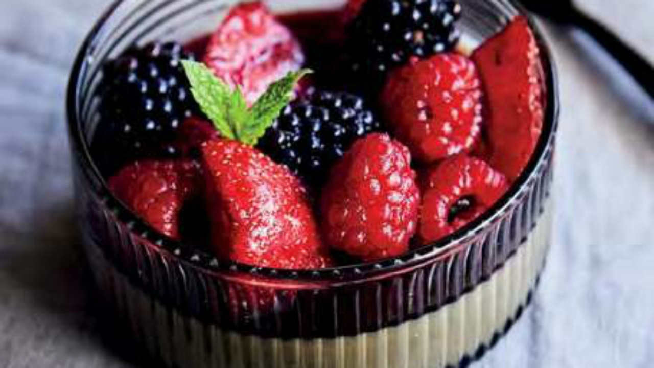 Lemon Posset with Marinated Berries