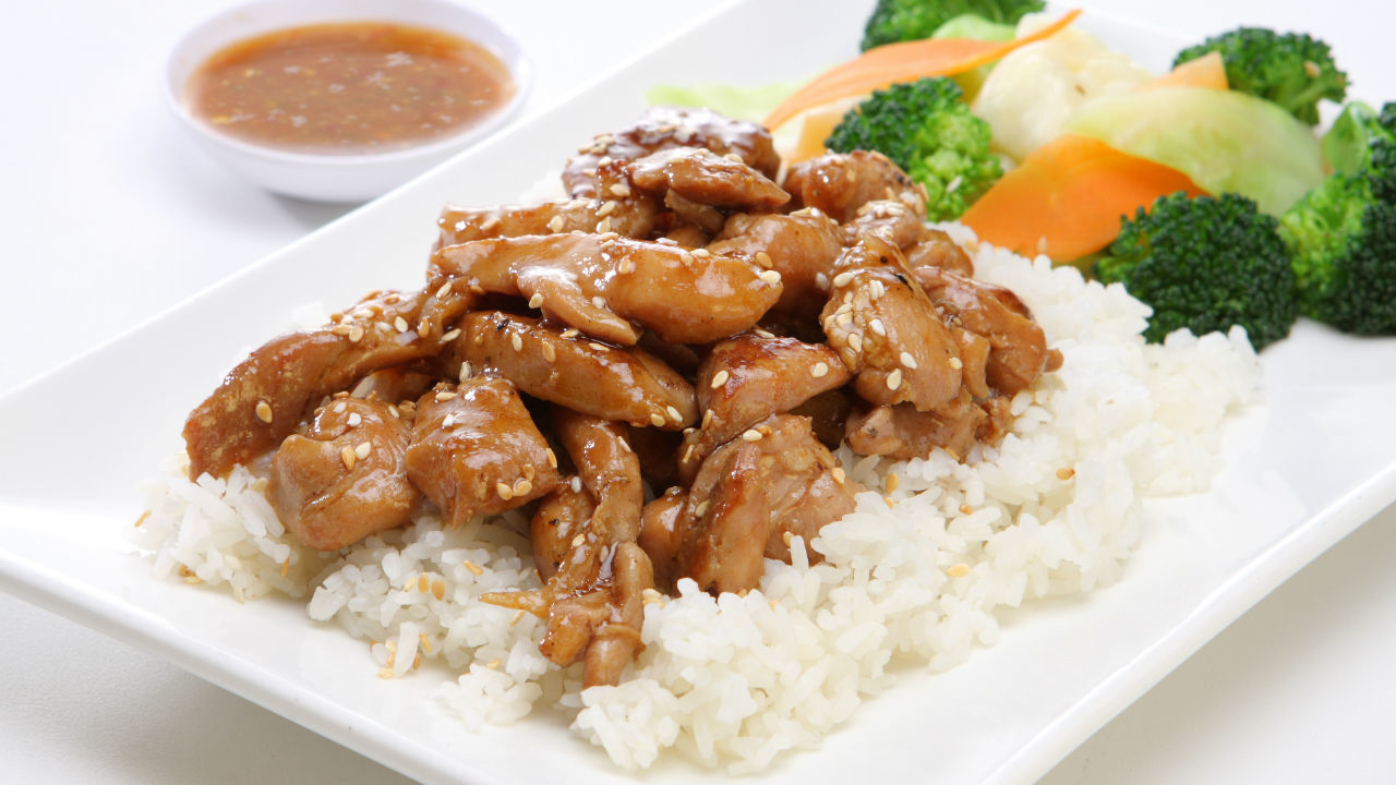 Malaysian Style Chicken Satay with Coconut Rice
