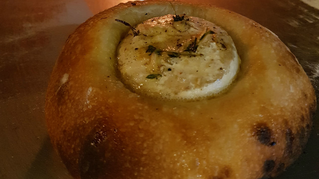 Sourdough Baked Brie with Thyme and Garlic