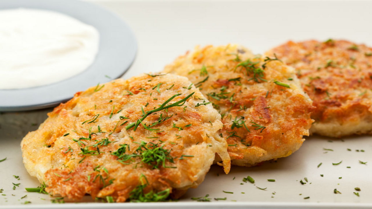 Bombay potato cakes with easy mango chutney