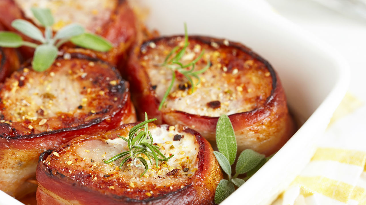 Roasted Fillet of Pork wrapped in Parma Ham