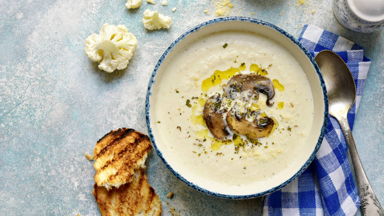Cauliflower and Blue Cheese Soup