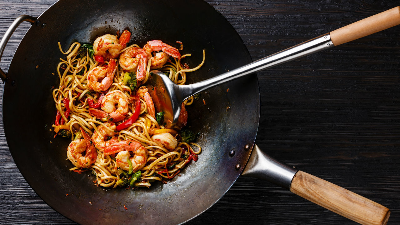 Asian Monkfish And Prawn Stirfry.