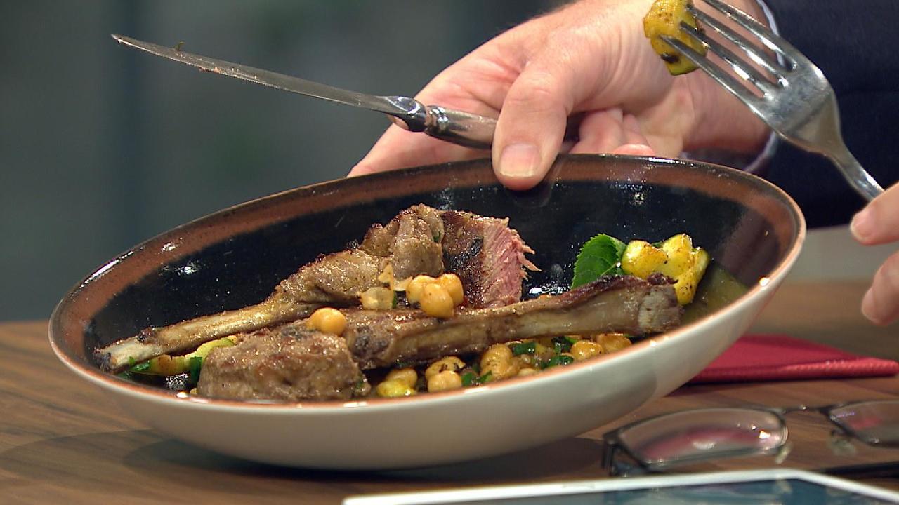 Joes Overnight Minted Centre Loin Lamb Chops with Spiced Chickpeas