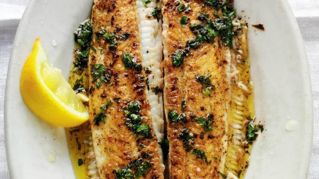 Pan fried black sole with caper and lemon butter