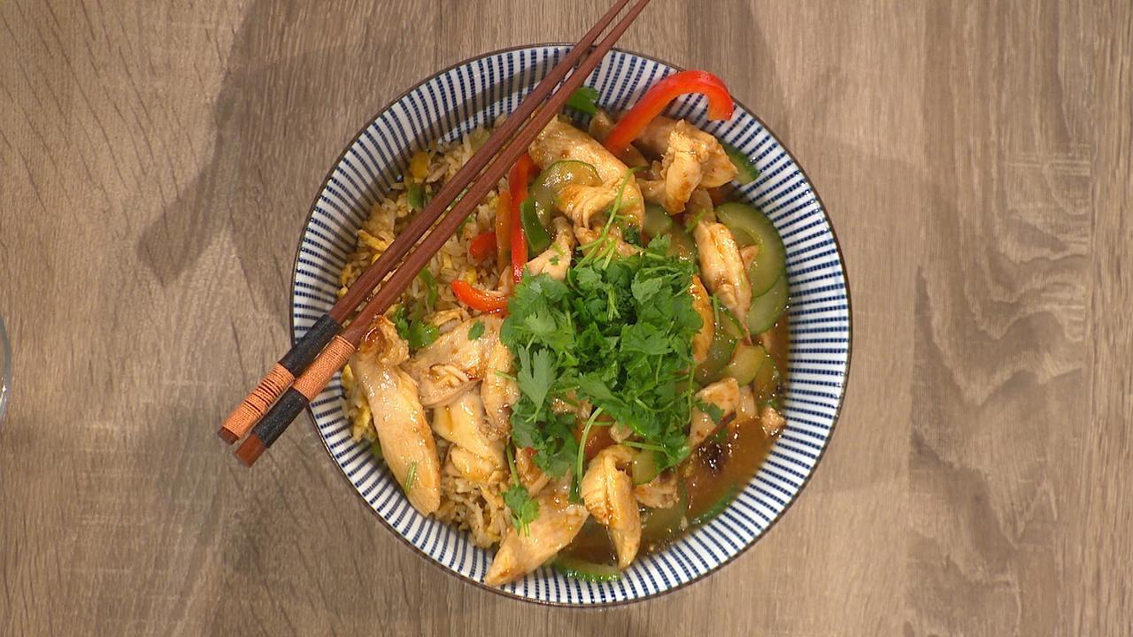 Chicken & Cucumber in Oyster Sauce w/ Egg Fried Rice