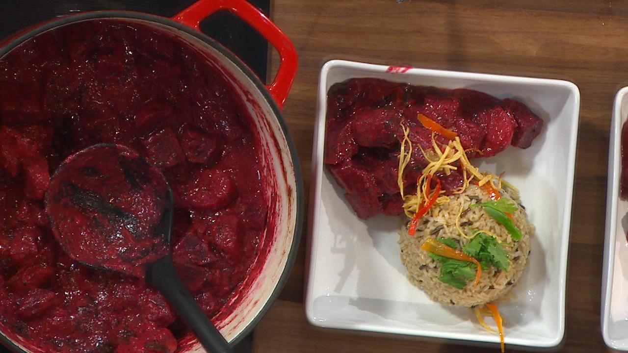 Tempered Potato and Beetroot Curry
