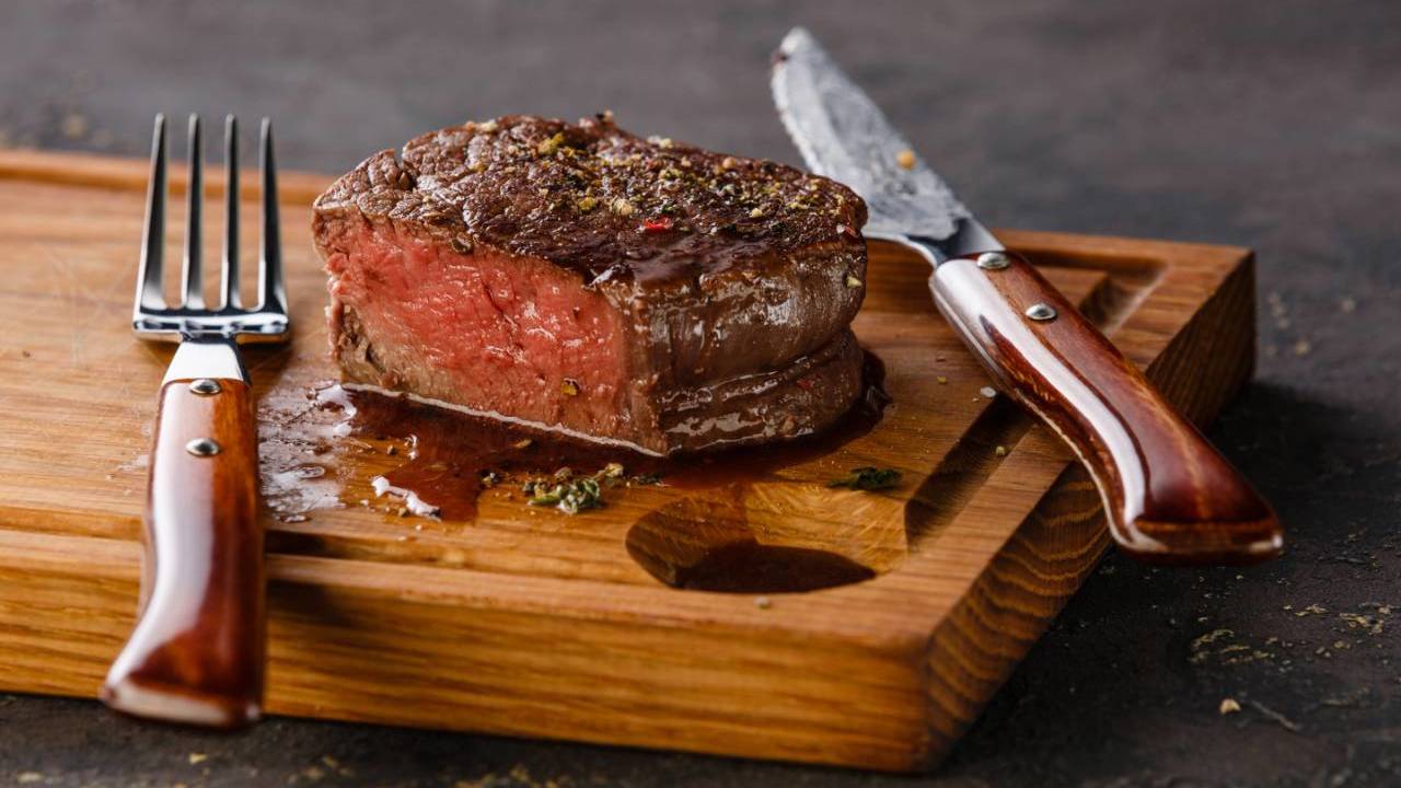 Jack&#39;s American Steakhouse Classic Filet Mignon With A Luxurious Peppery Mushroom Sauce, Crispy Spuds and Spinach