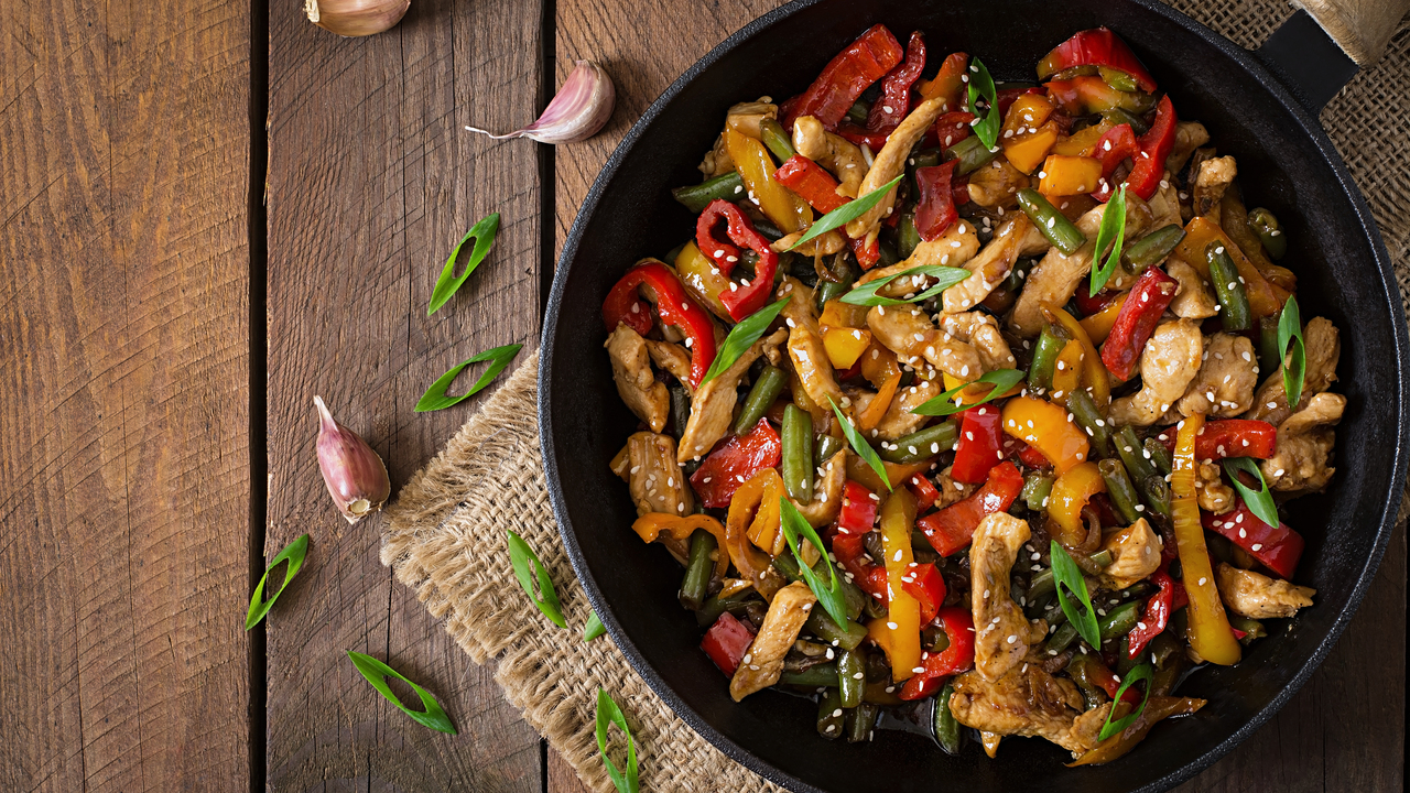 Vegetable Stir Fry with Pan Fried Cod