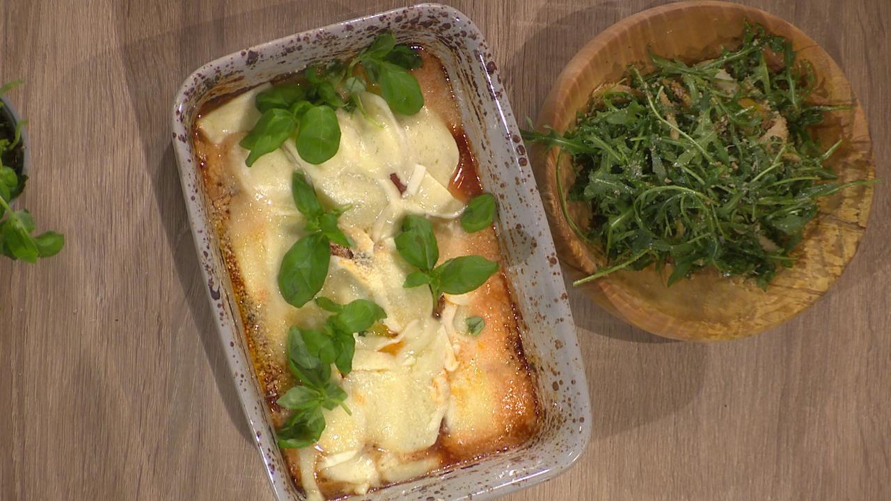 Italian Chicken Bake with a Rocket and Olive Salad
