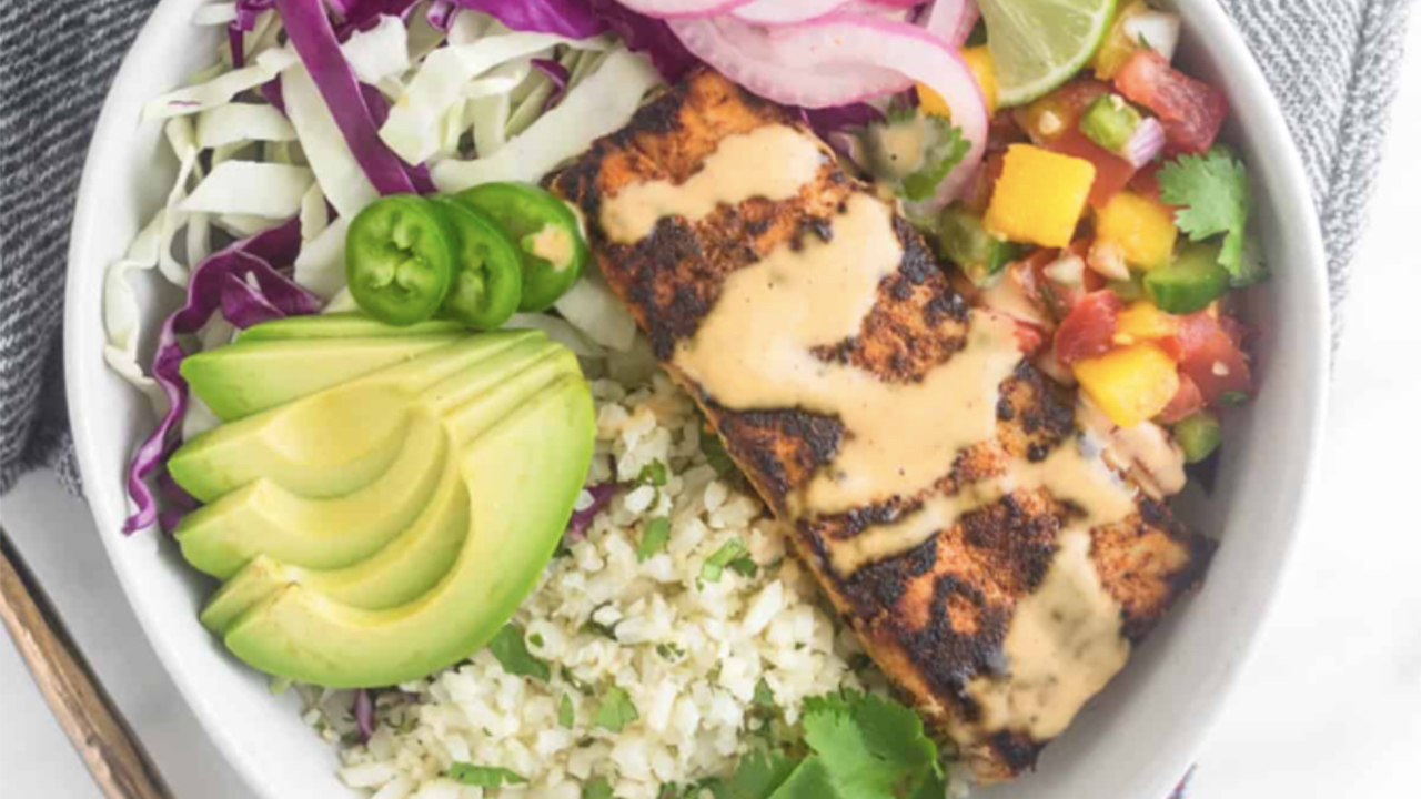 Mexican Salmon Burrito Bowls