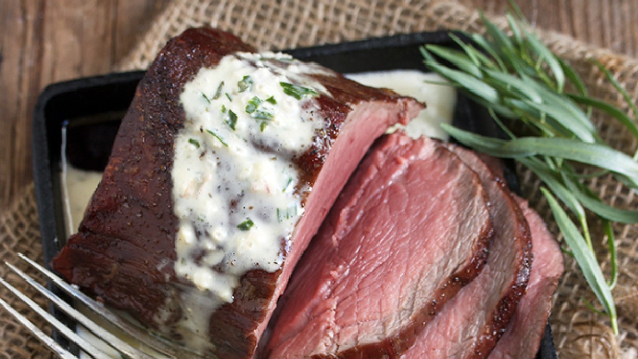 Chateaubriand with Roast Cherry Vine Tomatoes and Béarnaise Sauce