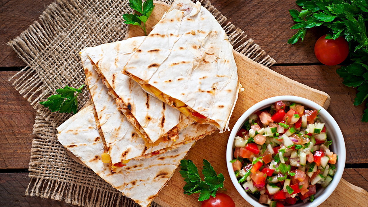 Spiced Baked Beef Quesadillas