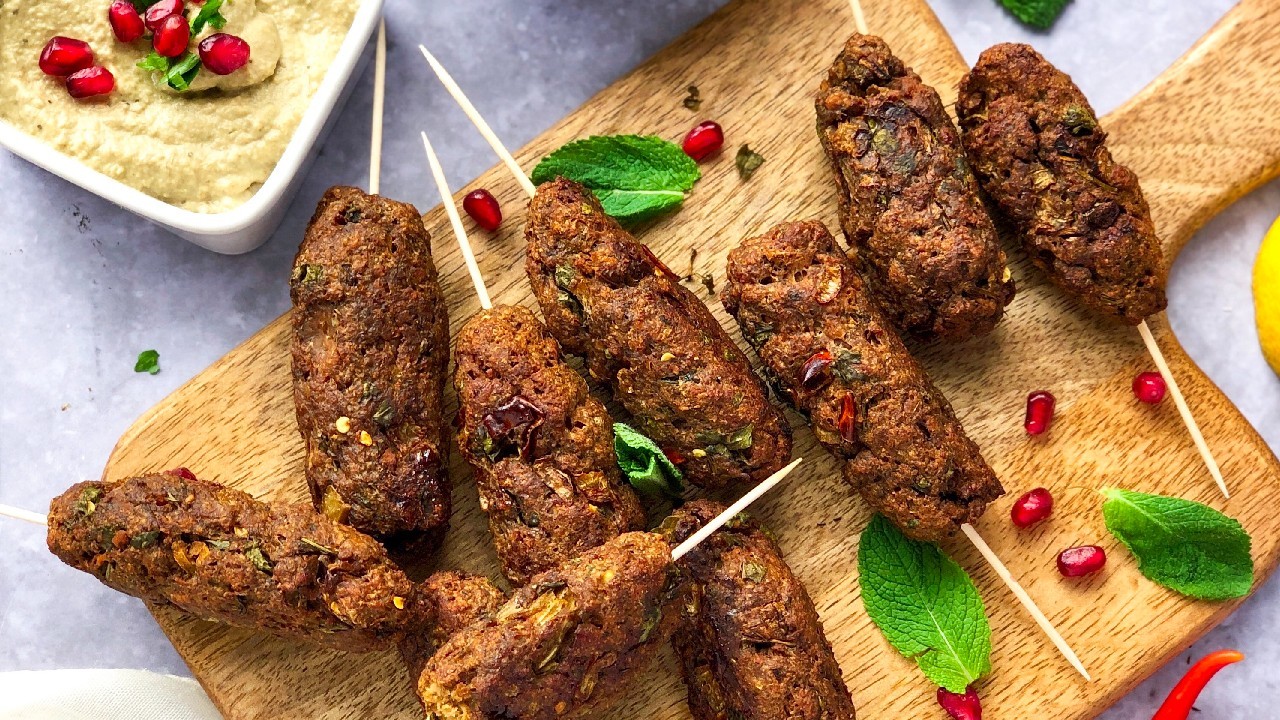 Plant Based Kofta Kebabs on the BBQ