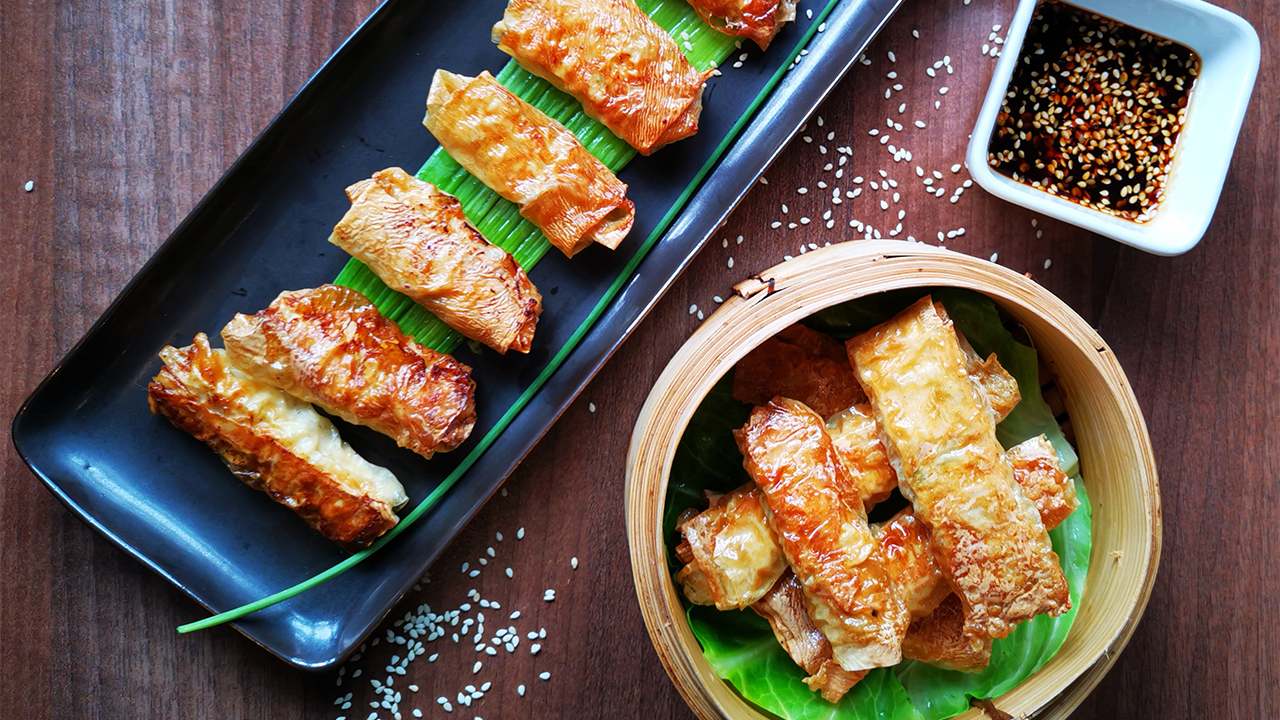 Fried Chicken and Bean Curd Rolls