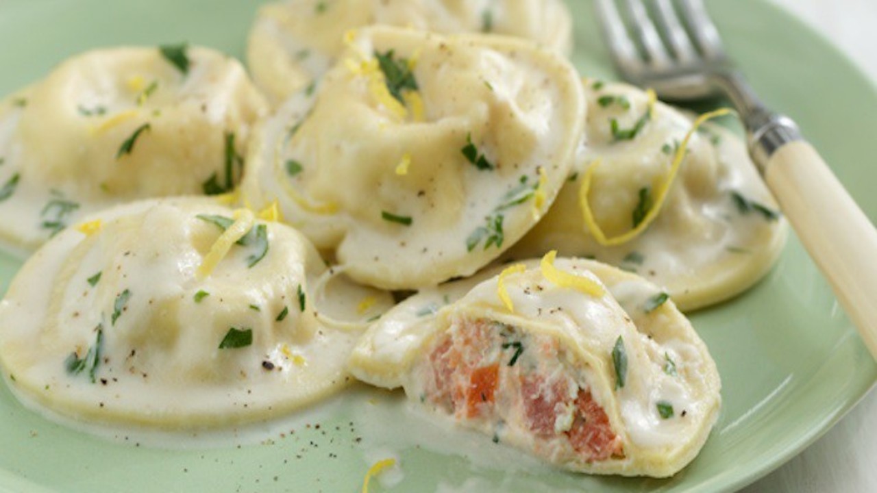Smoked Salmon and Goats Cheese Ravioli