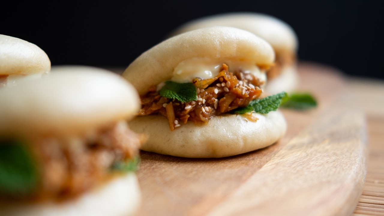 Ginger and Sesame Beef in a Steamed Bun