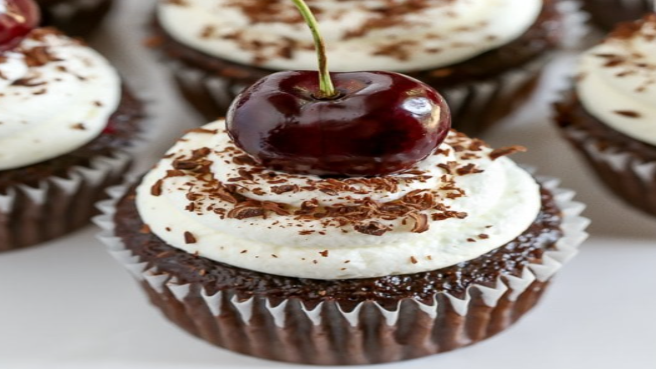 Boozy Black Forest Cupcakes