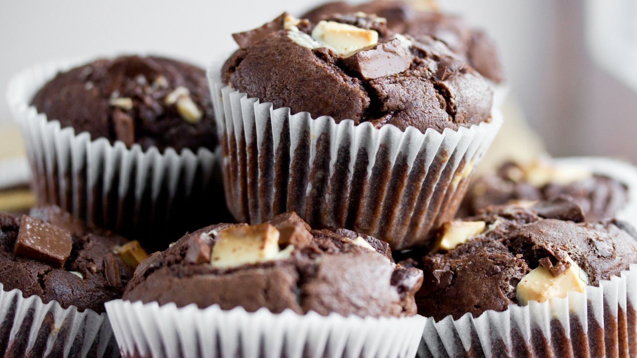 Triple chocolate Muffin with Malteser crumble