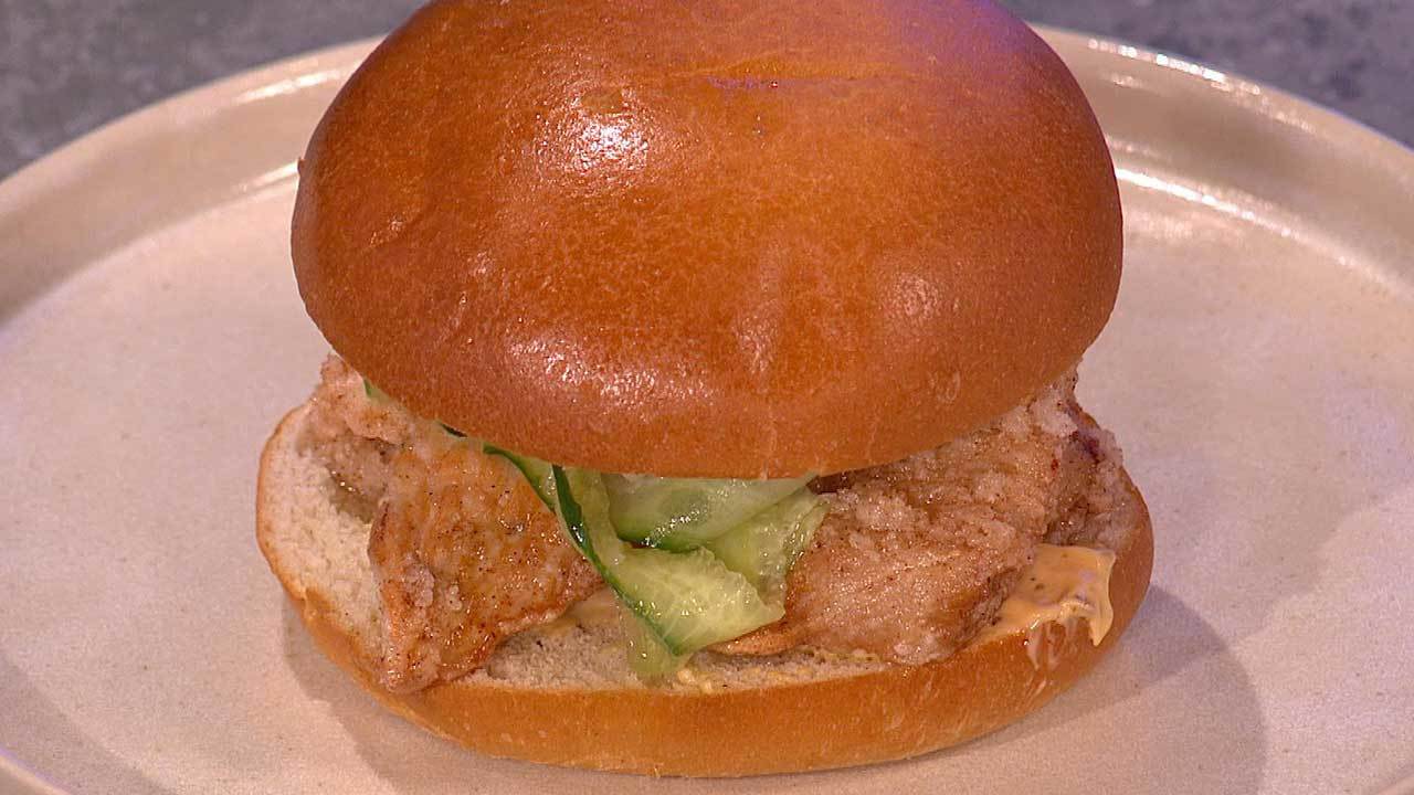 Spicy Korean Fried Turkey & Parma Ham Brioche Sambo