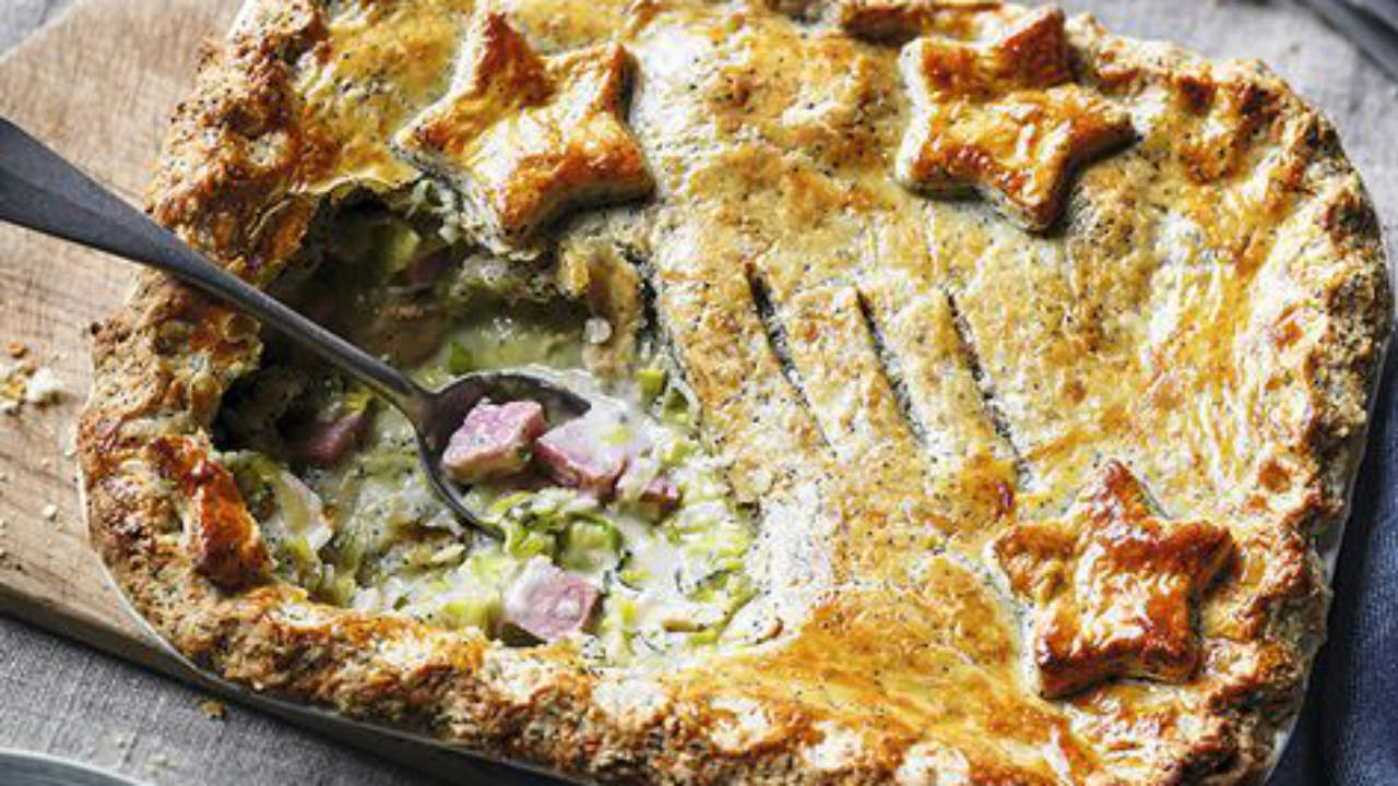 Turkey Ham and Leek Pie