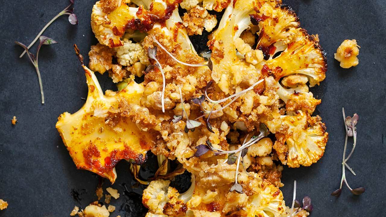 Harissa spiced Cauliflower Steaks