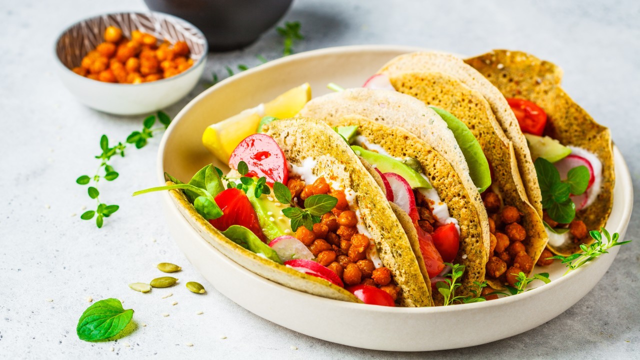 Vegan Baby Gem Chickpea Tacos