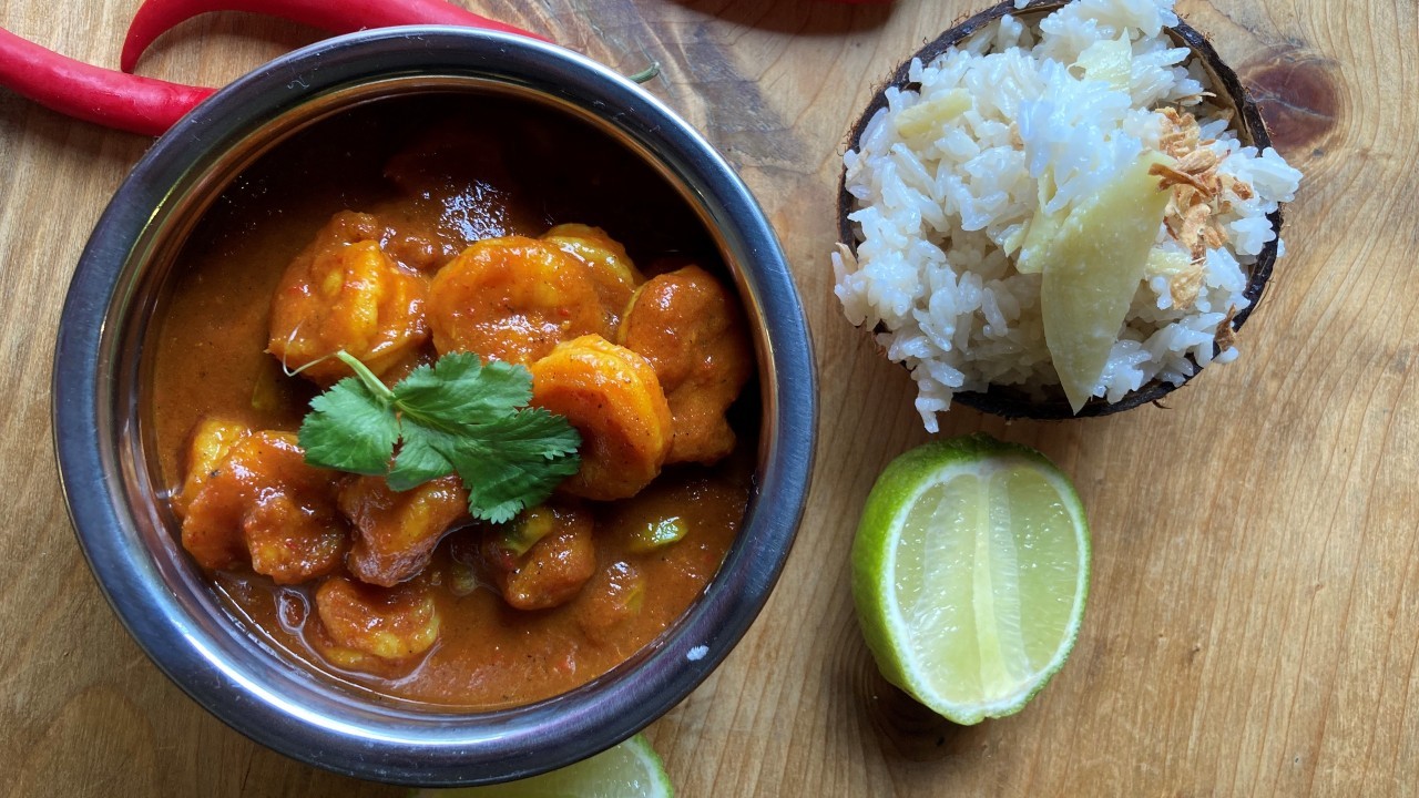 Prawn Sambal with Coconut Rice