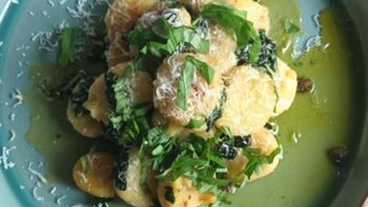 Potato Gnocchi with Spinch and Caper Butter